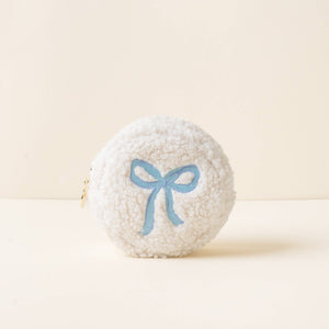 Teddy Pouch - Circle Bow Blue