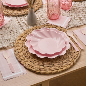 Cocktail Napkins - Scalloped Edge Blush (20ct)