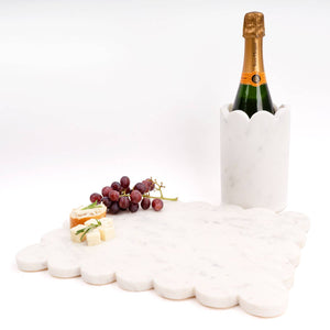 White Marble Scalloped Serving Board