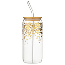 Load image into Gallery viewer, Glass Cold Brew Tumbler - Heart Confetti
