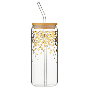 Glass Cold Brew Tumbler - Heart Confetti