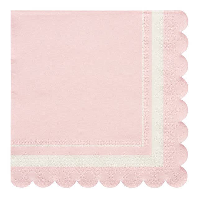 Cocktail Napkins - Scalloped Edge Blush (20ct)