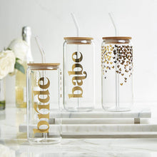 Load image into Gallery viewer, Glass Cold Brew Tumbler - Heart Confetti
