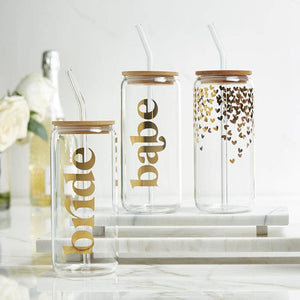 Glass Cold Brew Tumbler - Heart Confetti