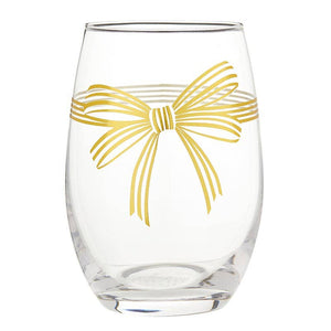 Wine Glass - Gold Bow