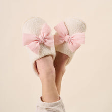 Load image into Gallery viewer, Fuzzy Slippers - Betty Bow Blush S/M
