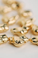 Load image into Gallery viewer, Crumpled Gold Vintage Style Huggie Hoops
