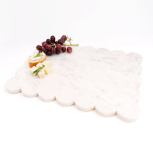 Load image into Gallery viewer, White Marble Scalloped Serving Board
