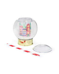 Holiday Village Snow Globe Novelty Sipper