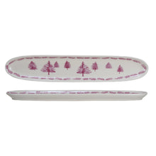 Load image into Gallery viewer, Pink &amp; Cream Stoneware Dish with Trees
