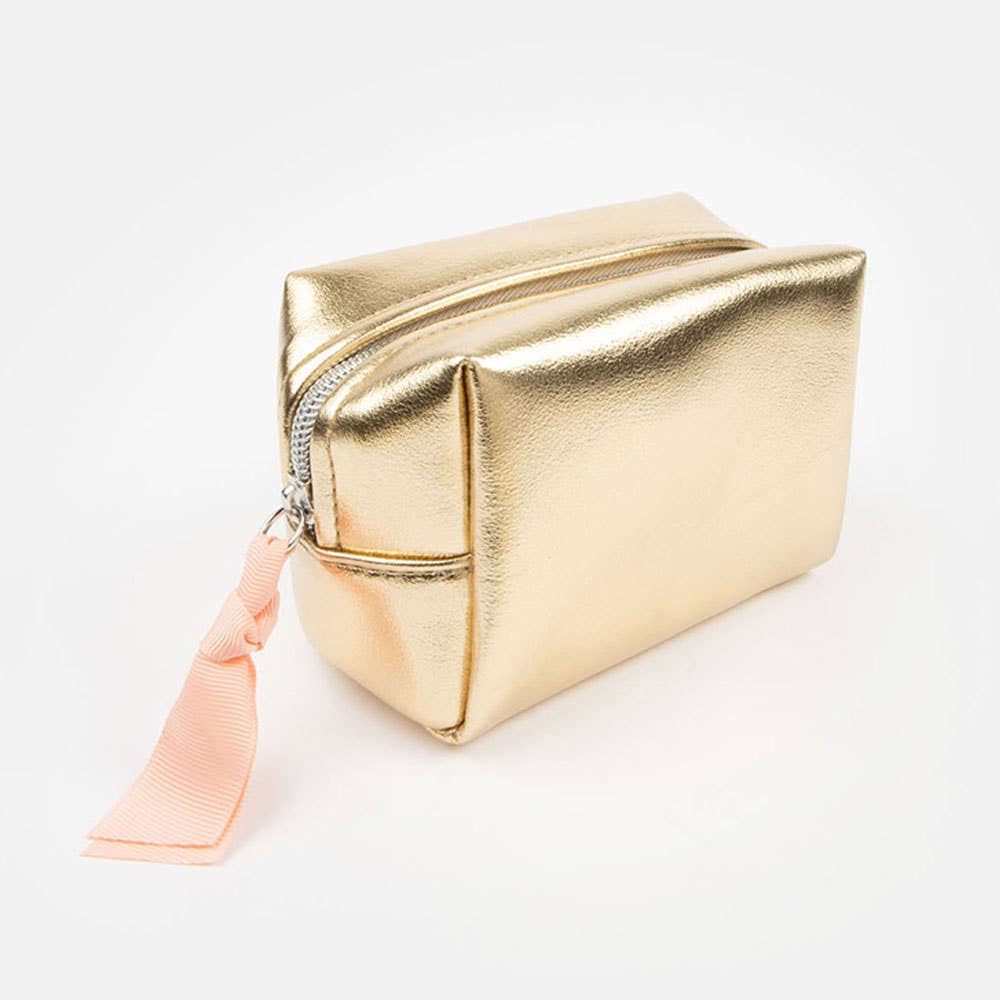 Gold Mini Cube Cosmetic Bag