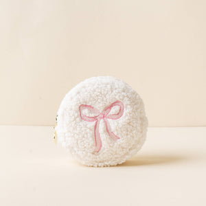 Teddy Pouch - Circle Bow Pink