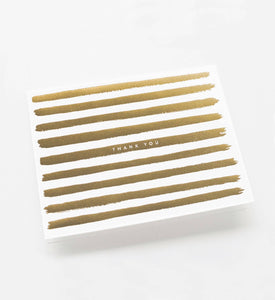 Gold Stripes Thank You Card