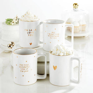 Gold Foil Organic Mug - Holiday Love