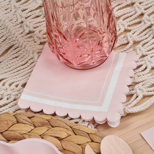 Cocktail Napkins - Scalloped Edge Blush (20ct)