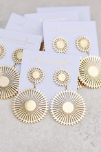 Load image into Gallery viewer, Gold Pinwheel Drop Earrings
