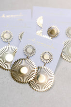 Load image into Gallery viewer, Gold Pinwheel Drop Earrings
