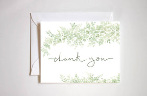 greenery thank you card